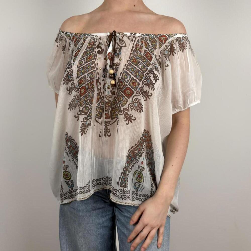 Women's Boho Mesh Blouse